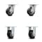 Service Caster 4 Inch Kingpinless Rubber on Aluminum Wheel Swivel Caster Swivel 2 Rigid, 2PK SCC-KP30S420-RAR-2-R-2 - alternate 1
